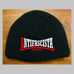 Antifascista siempre čierna pletená čiapka stredne hrubá vo vnútri naviac zateplená, univerzálna veľkosť, materiálové zloženie 100% akryl